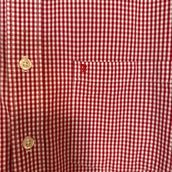 Izod- Men’s Button Down Shirt 4XLT Red Check Long Sleeve Classic Fit - Picture 8 of 8